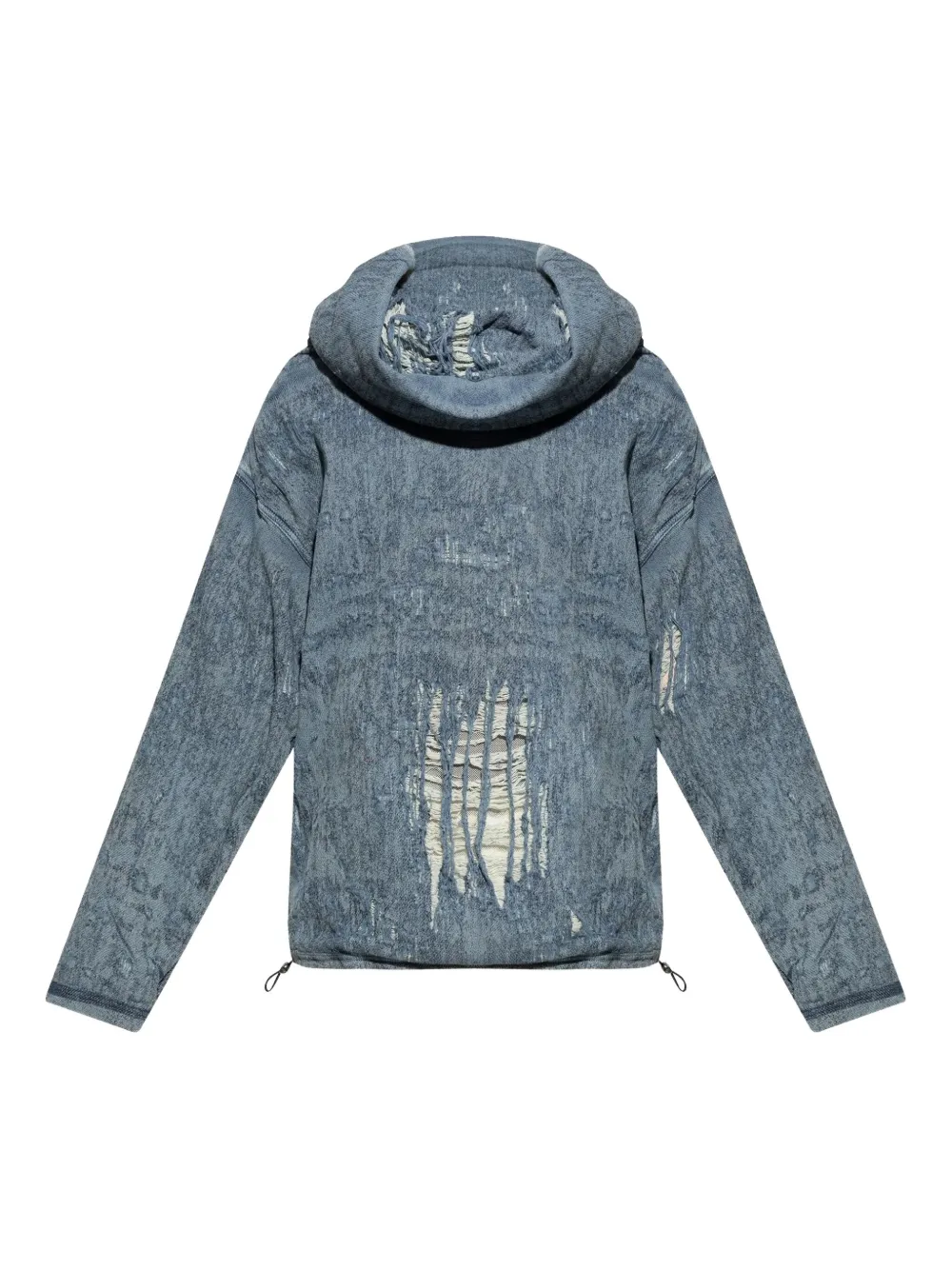 Diesel Gerafelde denim sweater Blauw