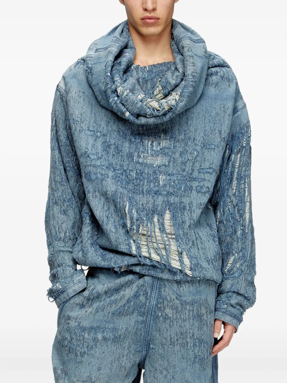 Diesel sweat en jean à effet usé | bleu | Image 1