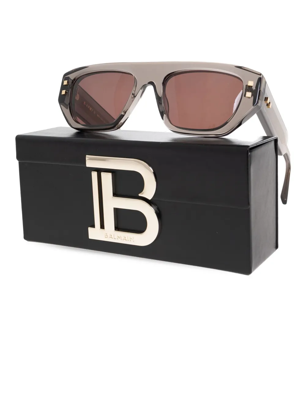 Balmain Eyewear Zonnebril met doorzichtig montuur Grijs
