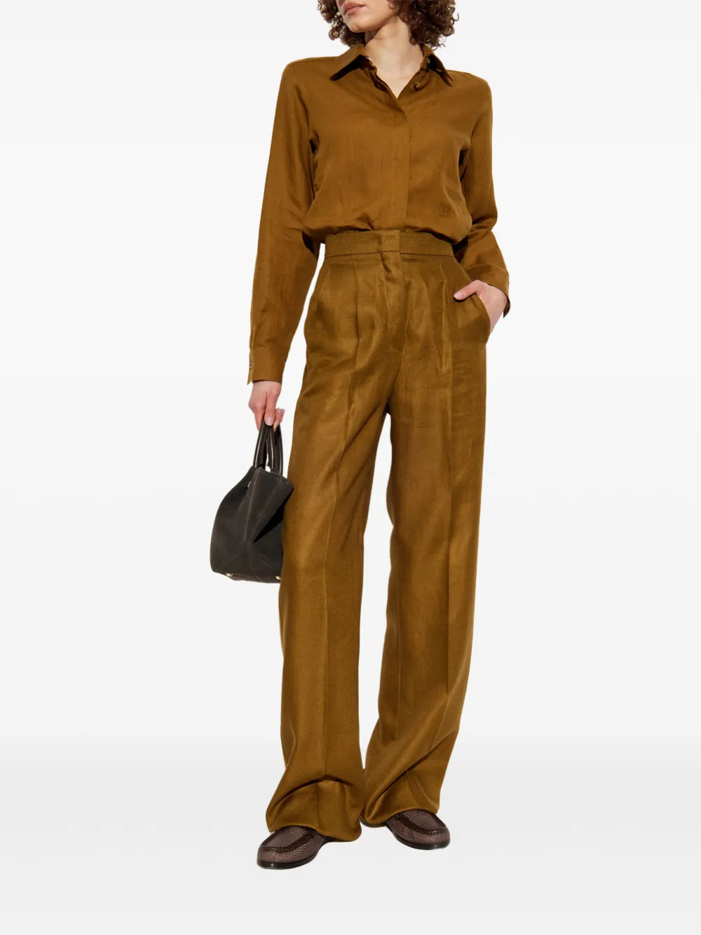 Max Mara Linnen broek - Bruin