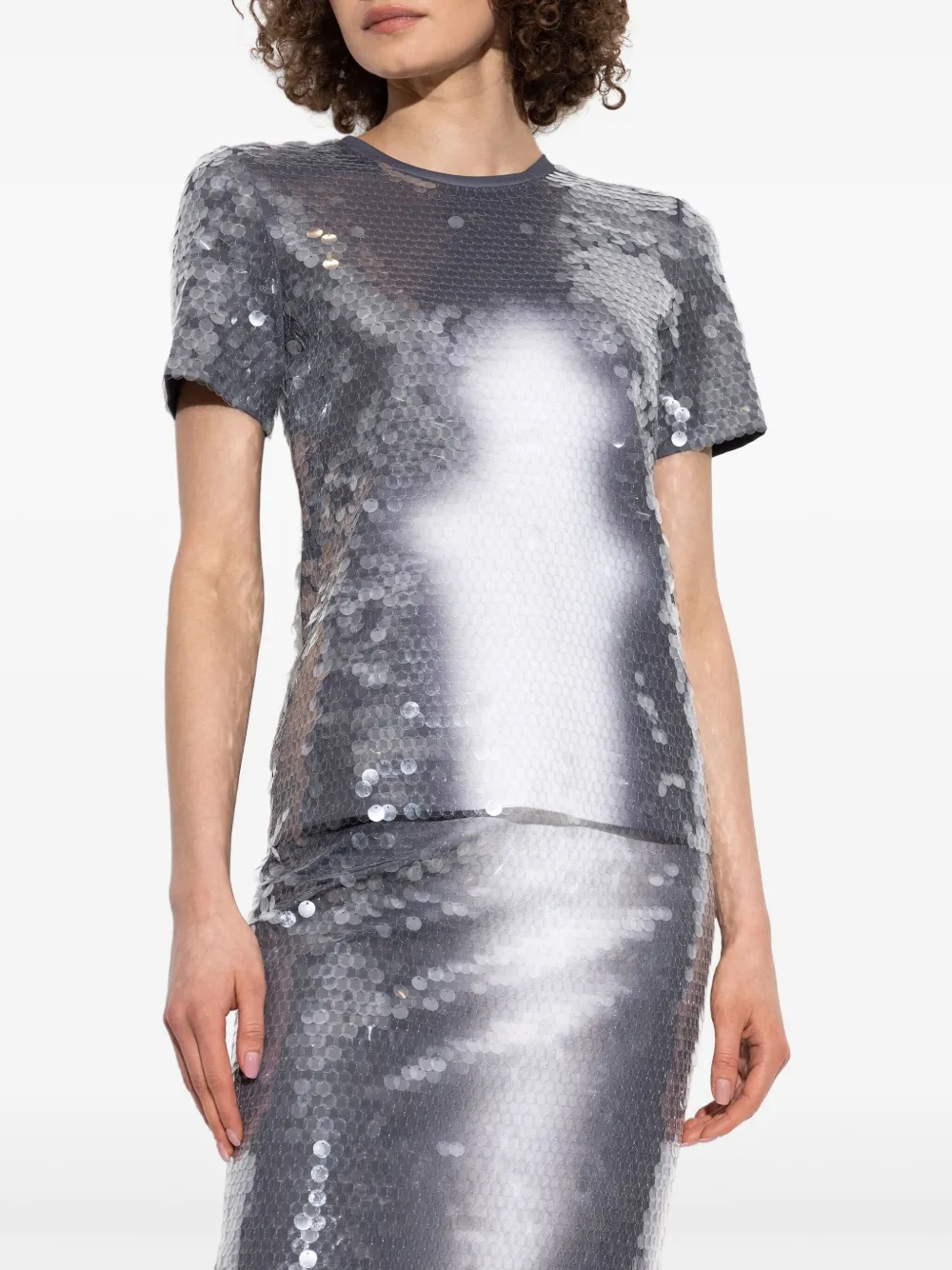 Sportmax T-shirt met pailletten Zwart