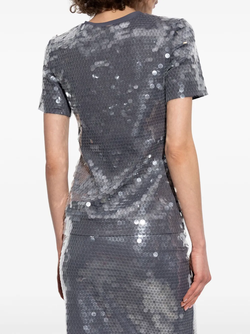 Sportmax T-shirt met pailletten Zwart