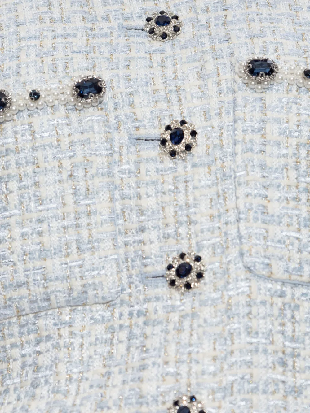 Self-Portrait Tweed jack Blauw