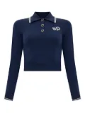 Self-Portrait wool polo top - Blue