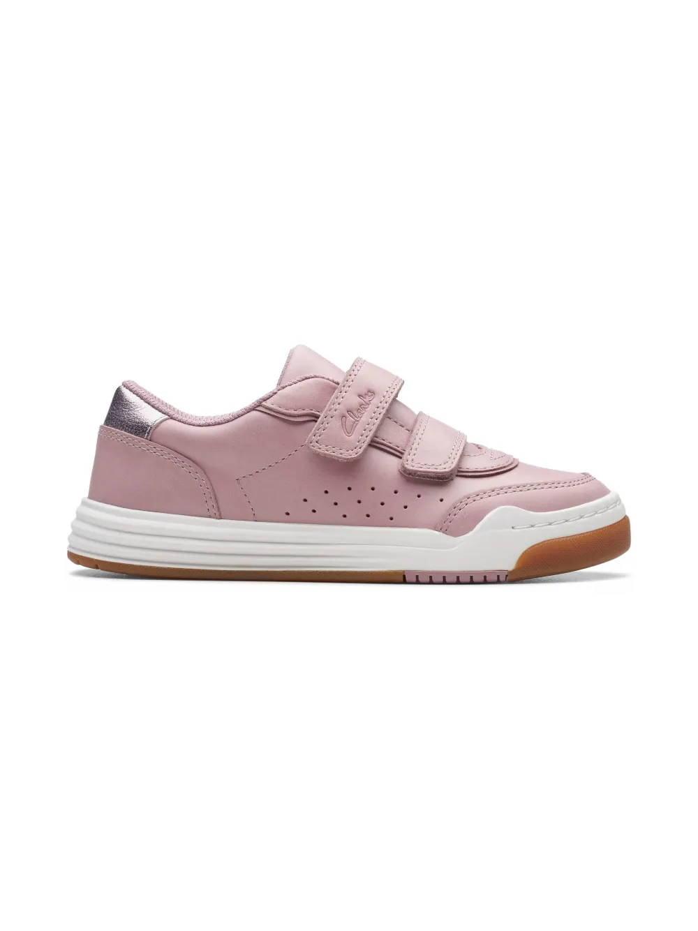 Clarks Kids leather sneakers Pink