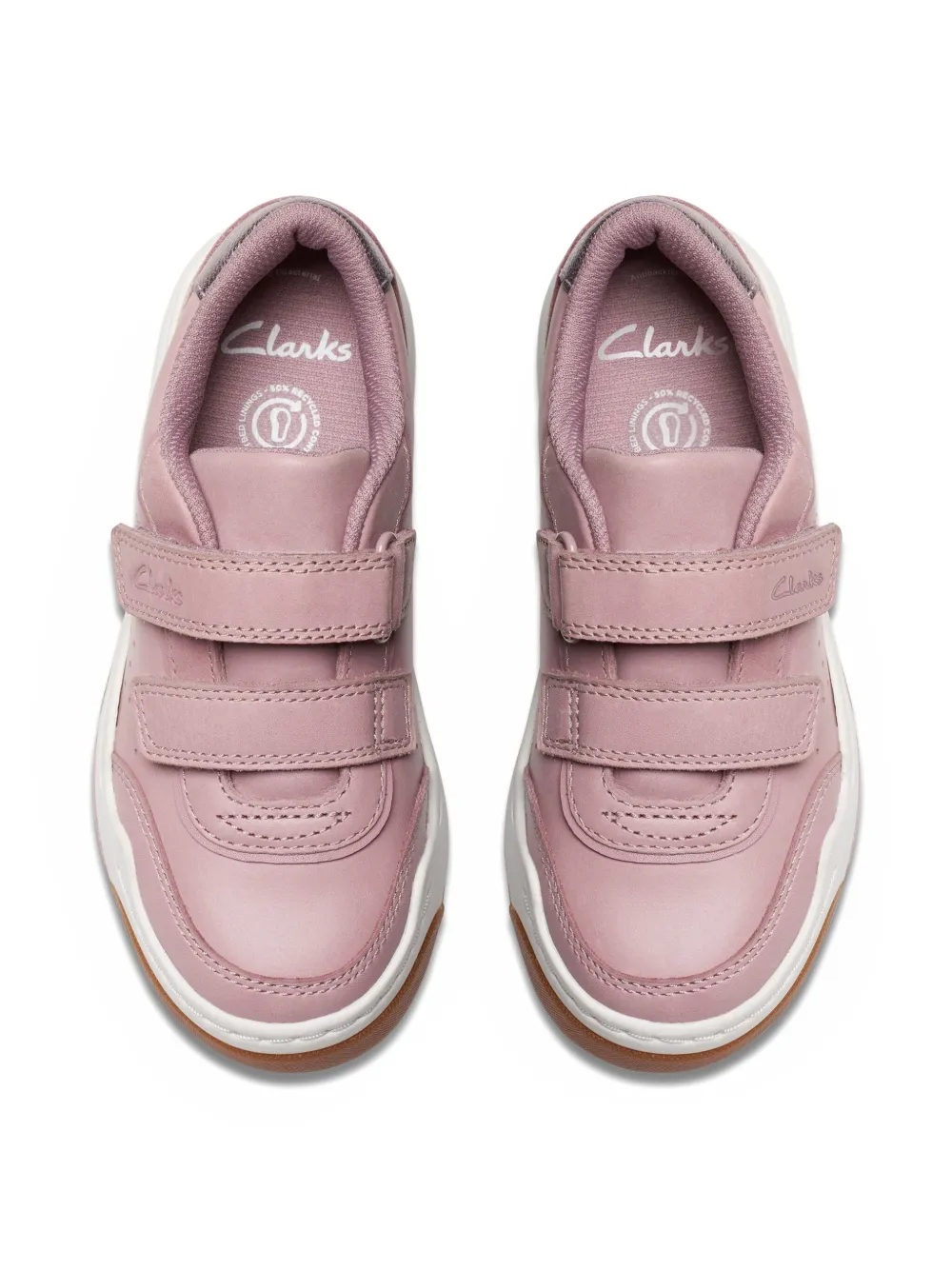 Clarks Kids leather sneakers Pink