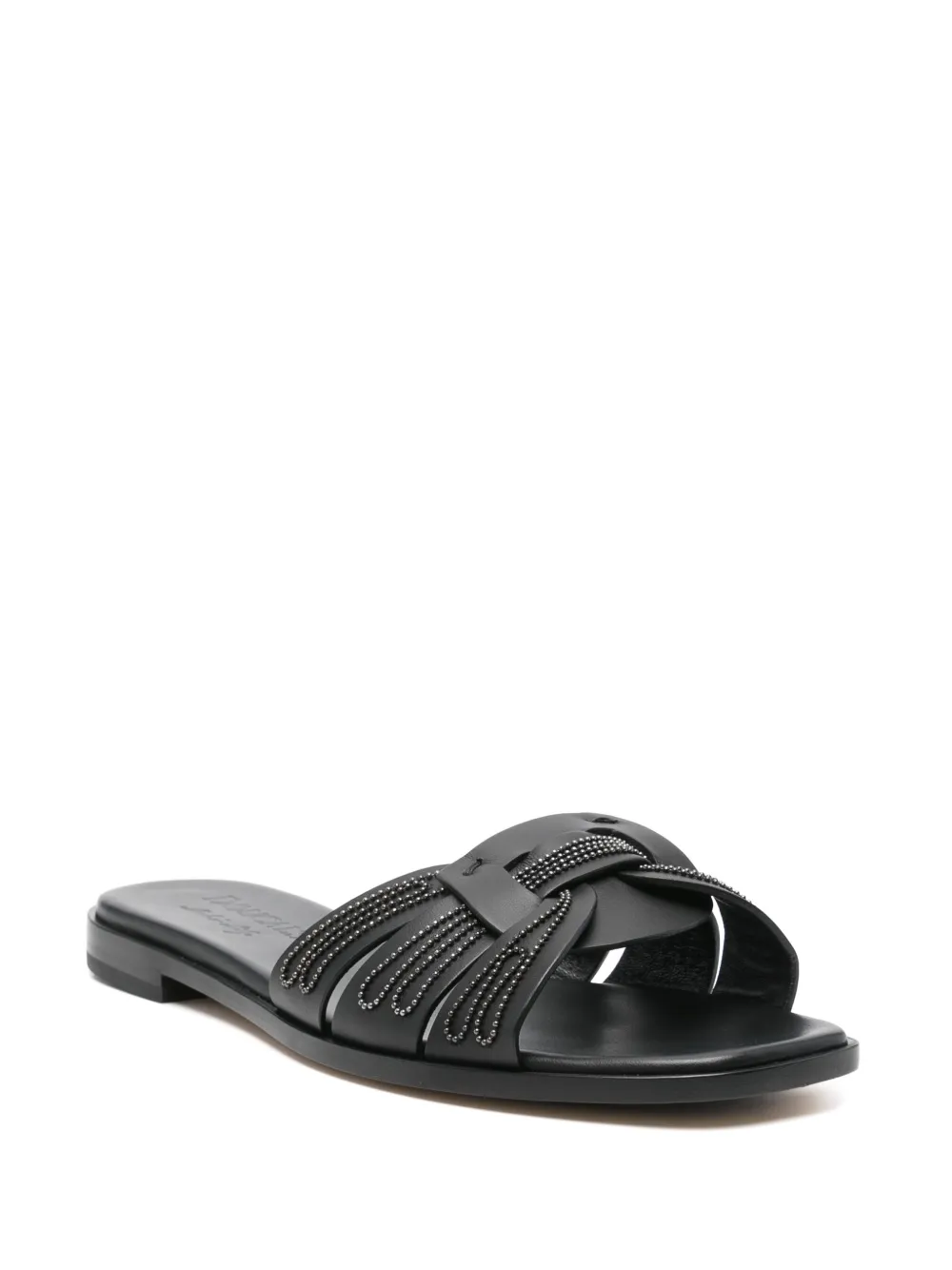 Doucal's leather flat sandals Black