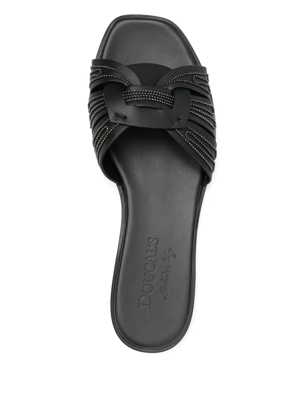 Doucal's leather flat sandals Black