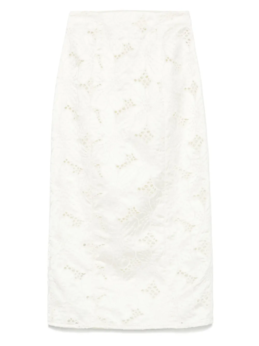 GENNY FLORAL-EMBROIDERED MIDI SKIRT