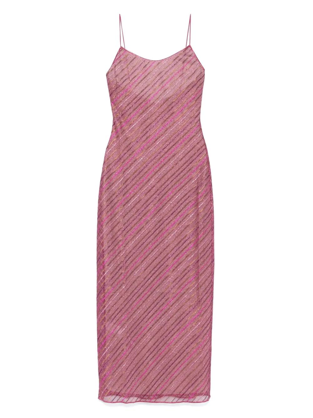 Oséree Gestreepte maxi-jurk Roze