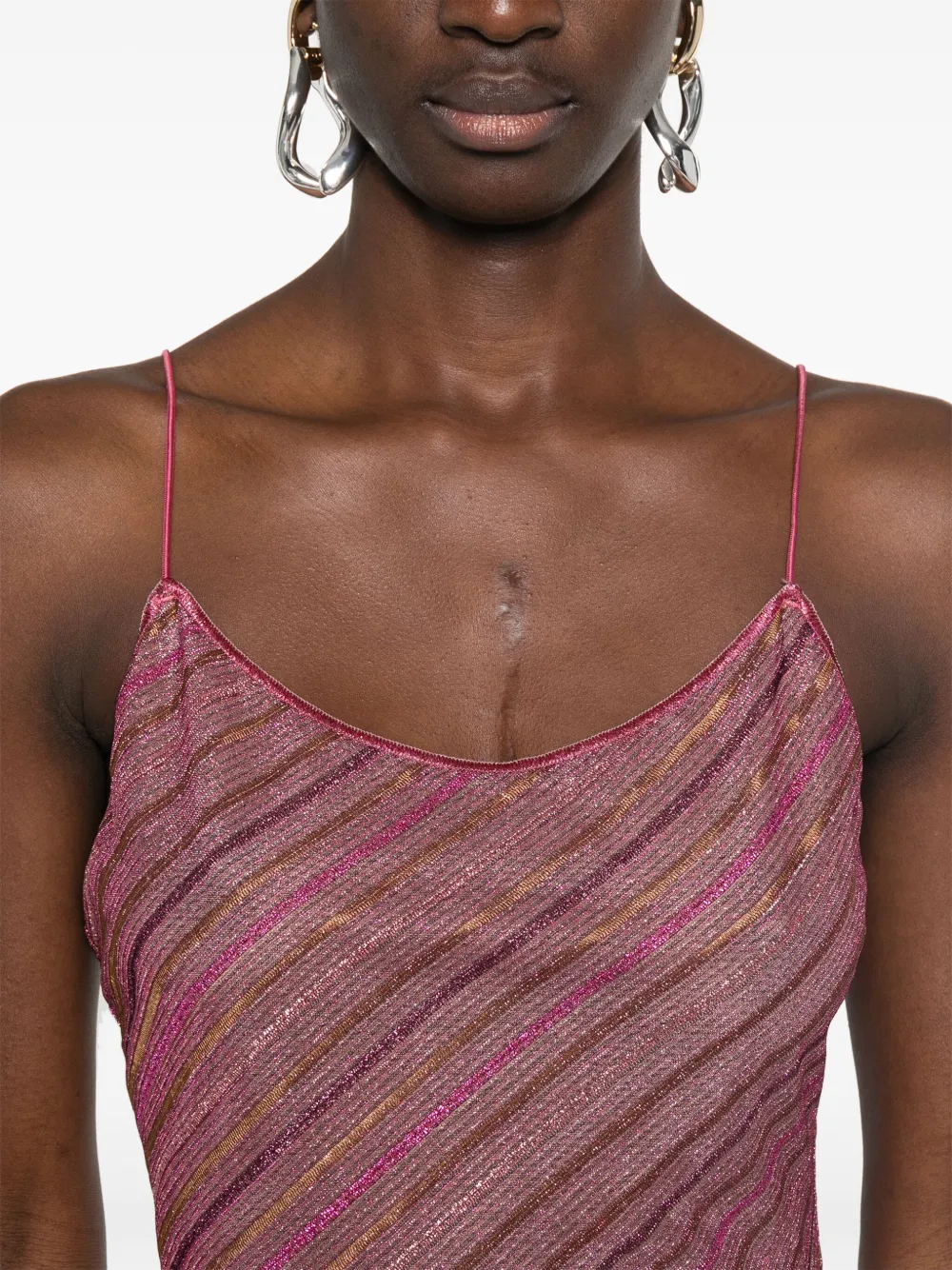 Shop Oseree Striped Maxi Dress In Pink