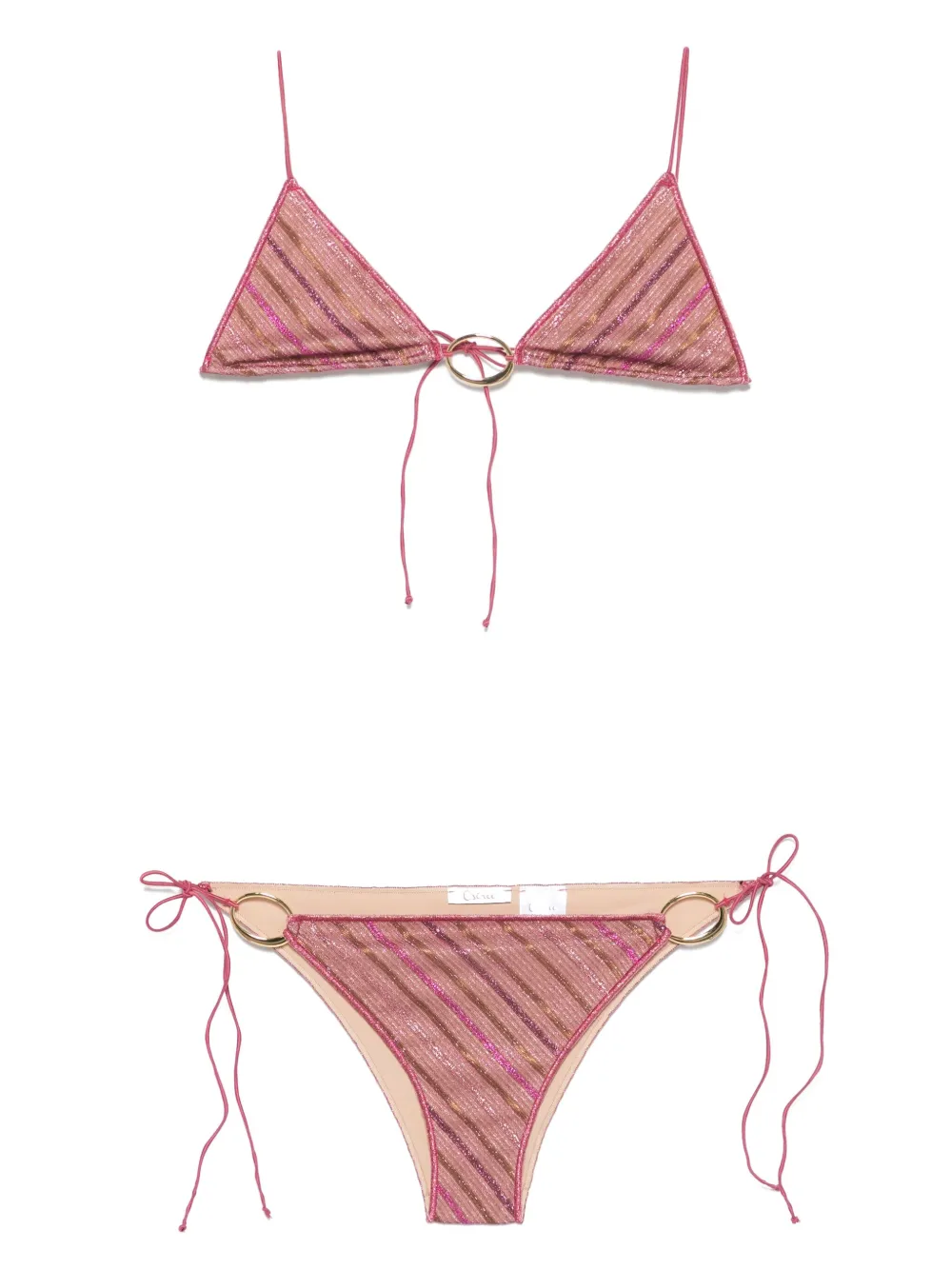 Oséree striped O-plaque bikini | Pink | Image 1