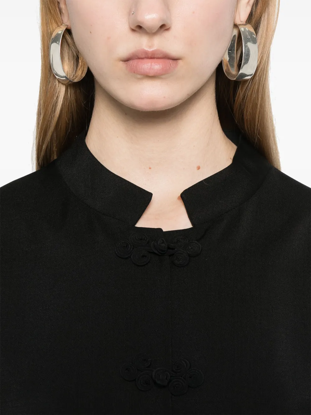 Róhe Pankou Closure Jacket in Black, view 5