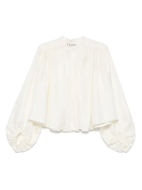 Róhe Seidenbluse mit Falten