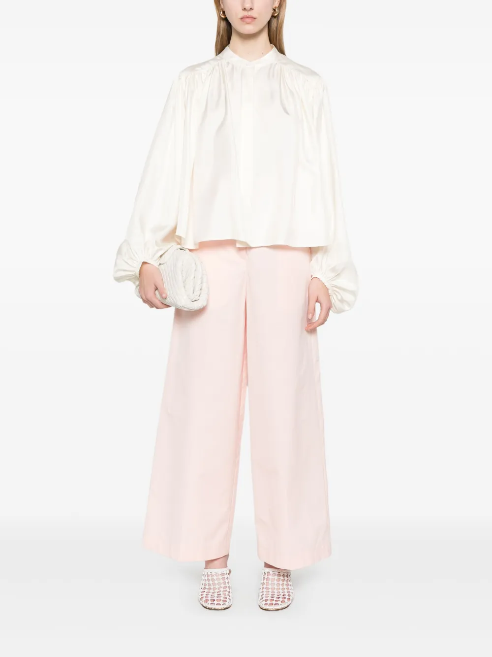 Róhe Geplooide blouse - Beige
