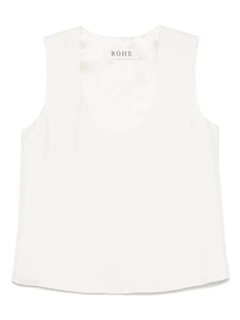 Róhe Top in seta con scollo ampio