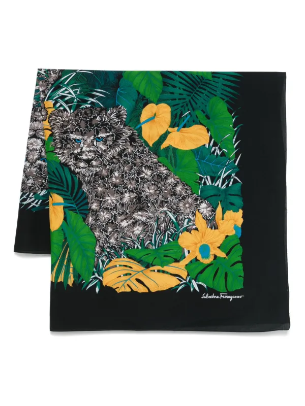 Ferragamo Pre-owned 1990's Cotton Scarf in Black