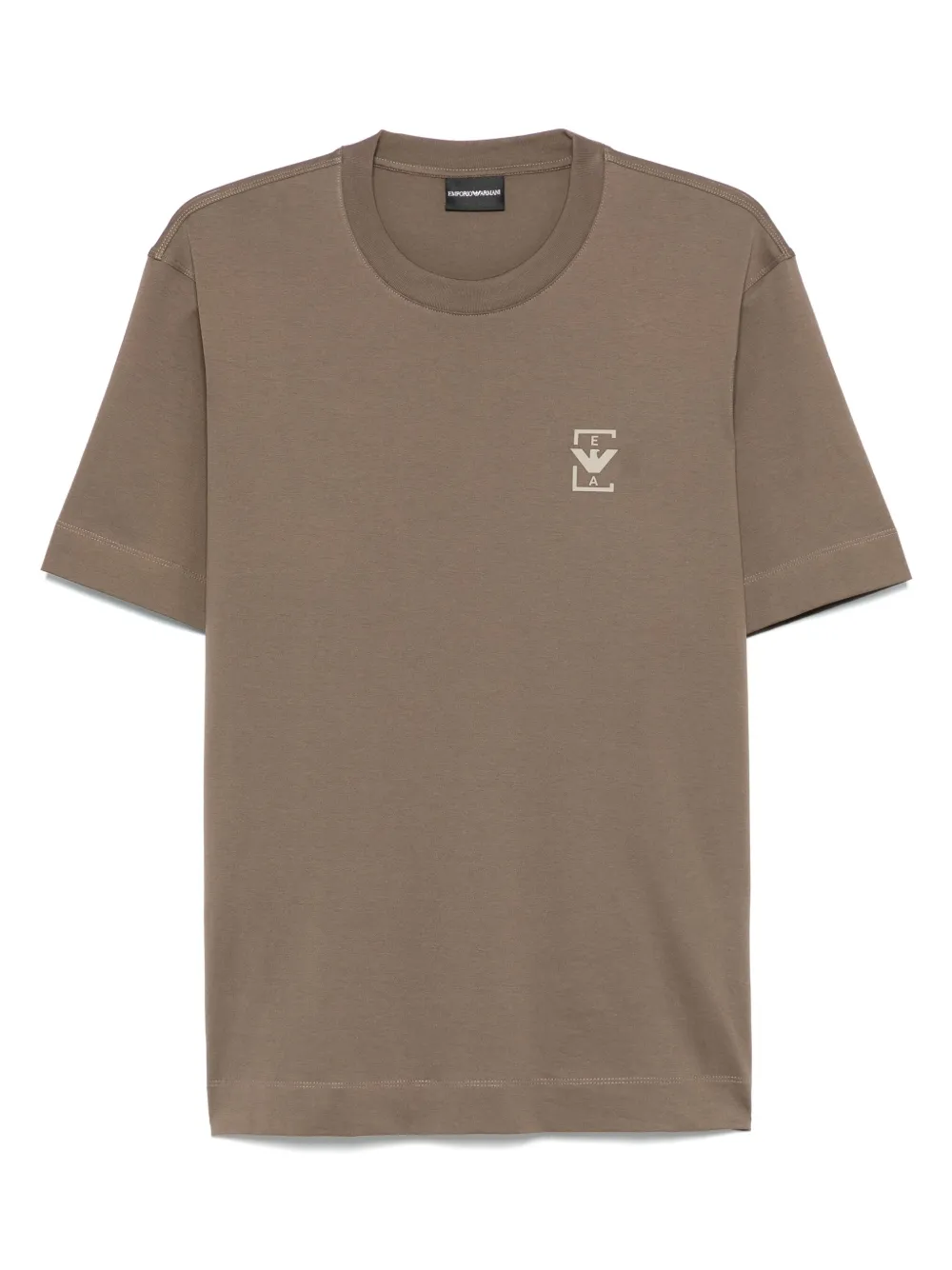 Emporio Armani T-shirt met logoprint Bruin