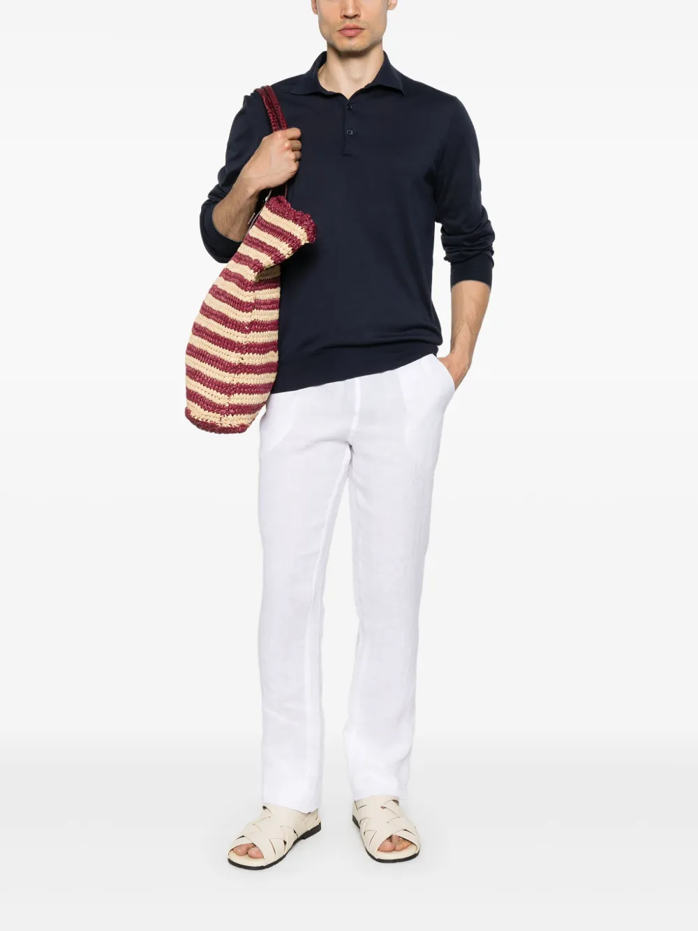 Kiton Linnen chino - Wit
