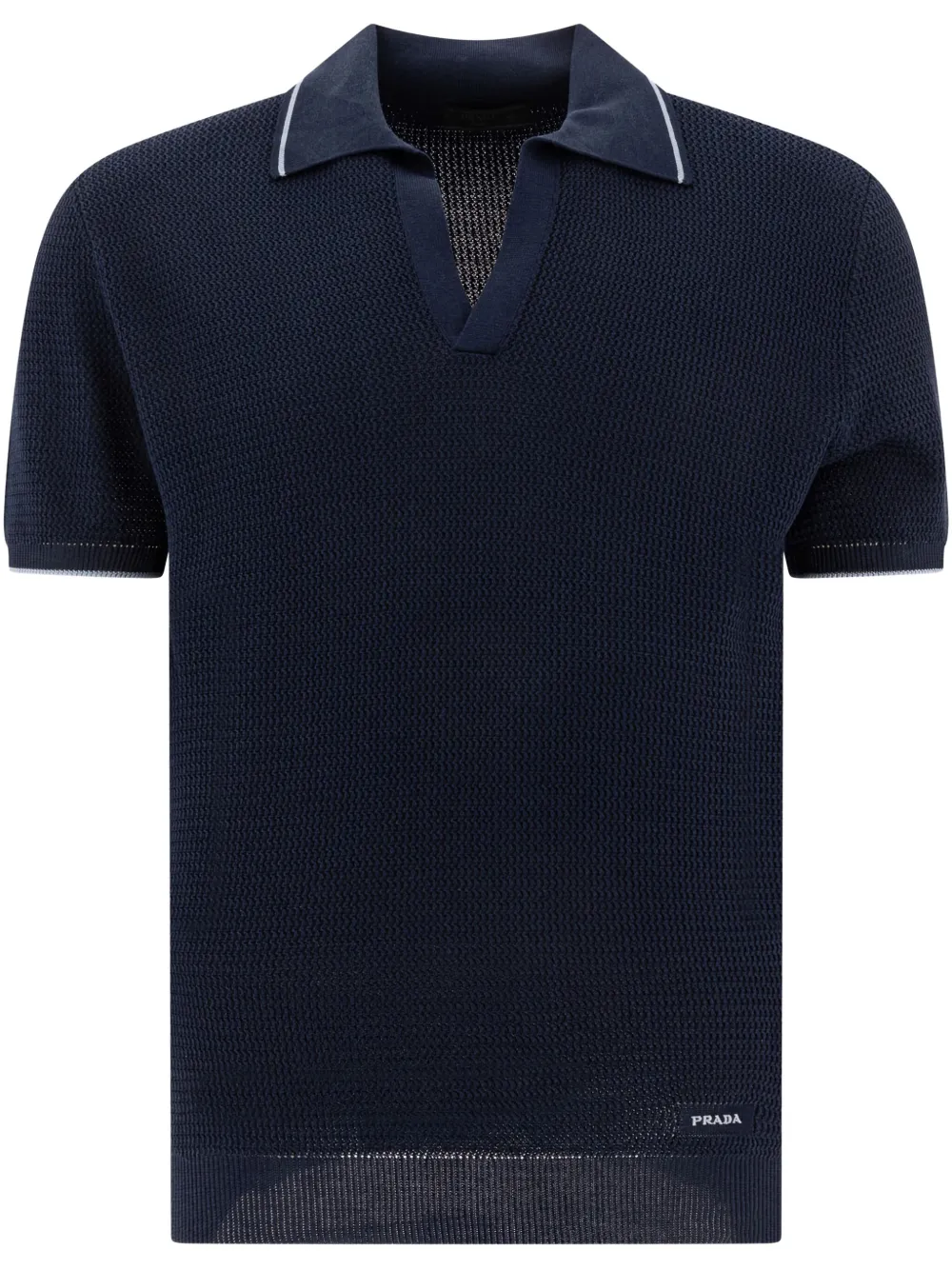 Prada Gebreid T-shirt met textuur Blauw