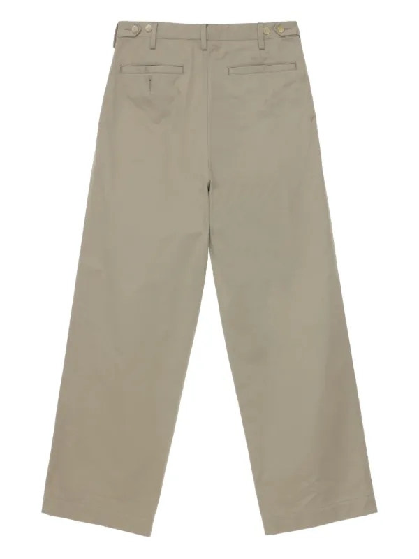 Auralee ピンタック チノパンツ | グリーン | FARFETCH JP