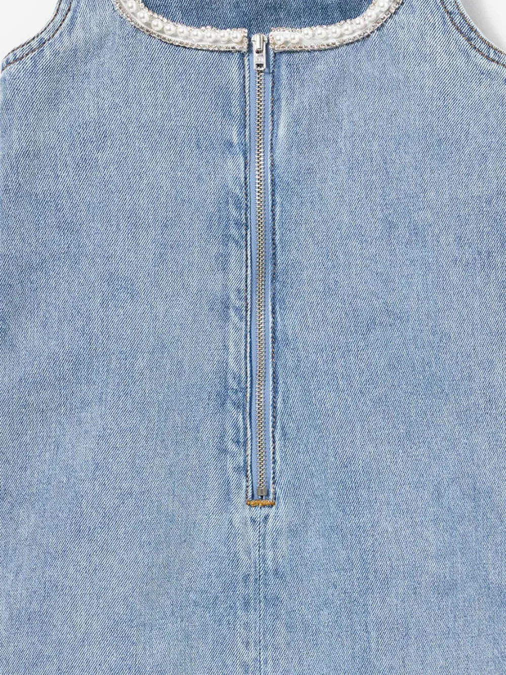 Self-Portrait Kids Spijkerjurk met kralendetail Blauw
