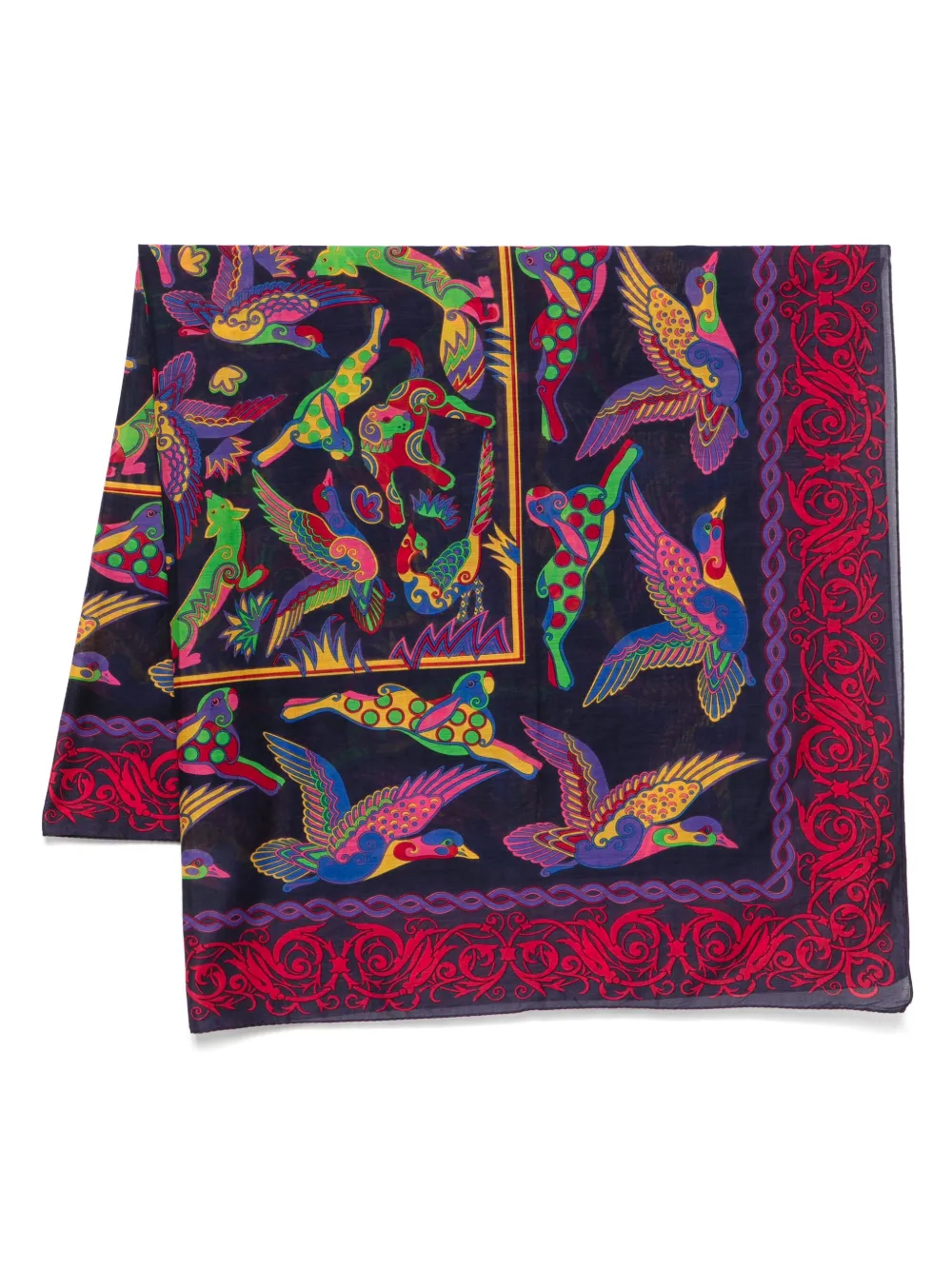 Ferragamo Pre-Owned mascada con animales estampados 1990 | morado | Image 1