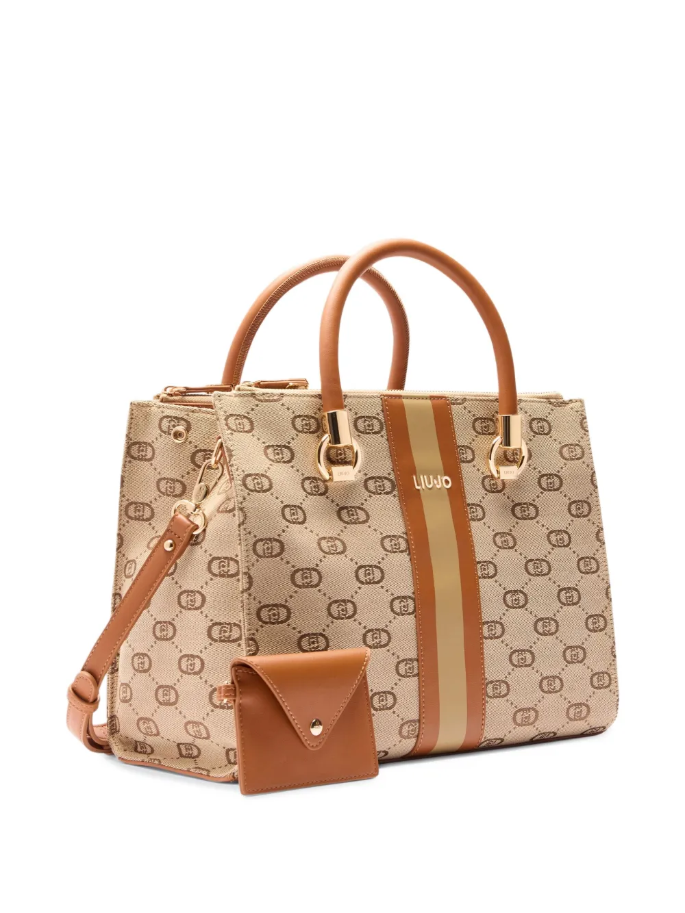 LIU JO Shopper met jacquard Bruin