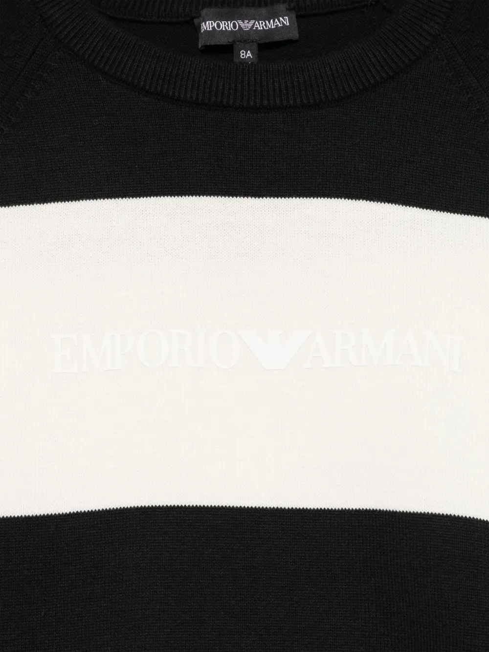 Emporio Armani Kids Trui met rubberen logo Blauw