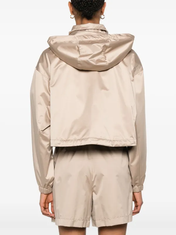 アウターその他 FENDI Women Outer FLF677ASMBF1RX9 GRAY FENDI logo-patch Jacket | Neutrals | FARFETCH