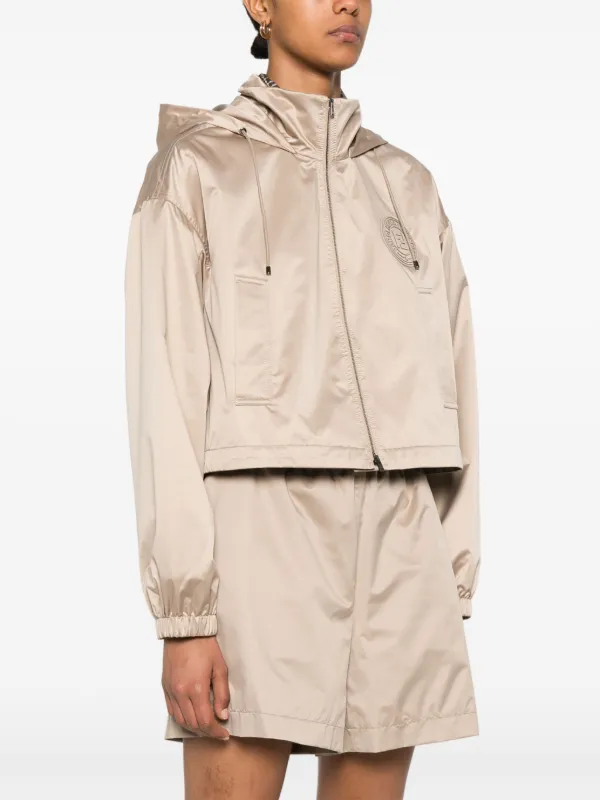 FENDI logo-patch Jacket | Neutrals | FARFETCH