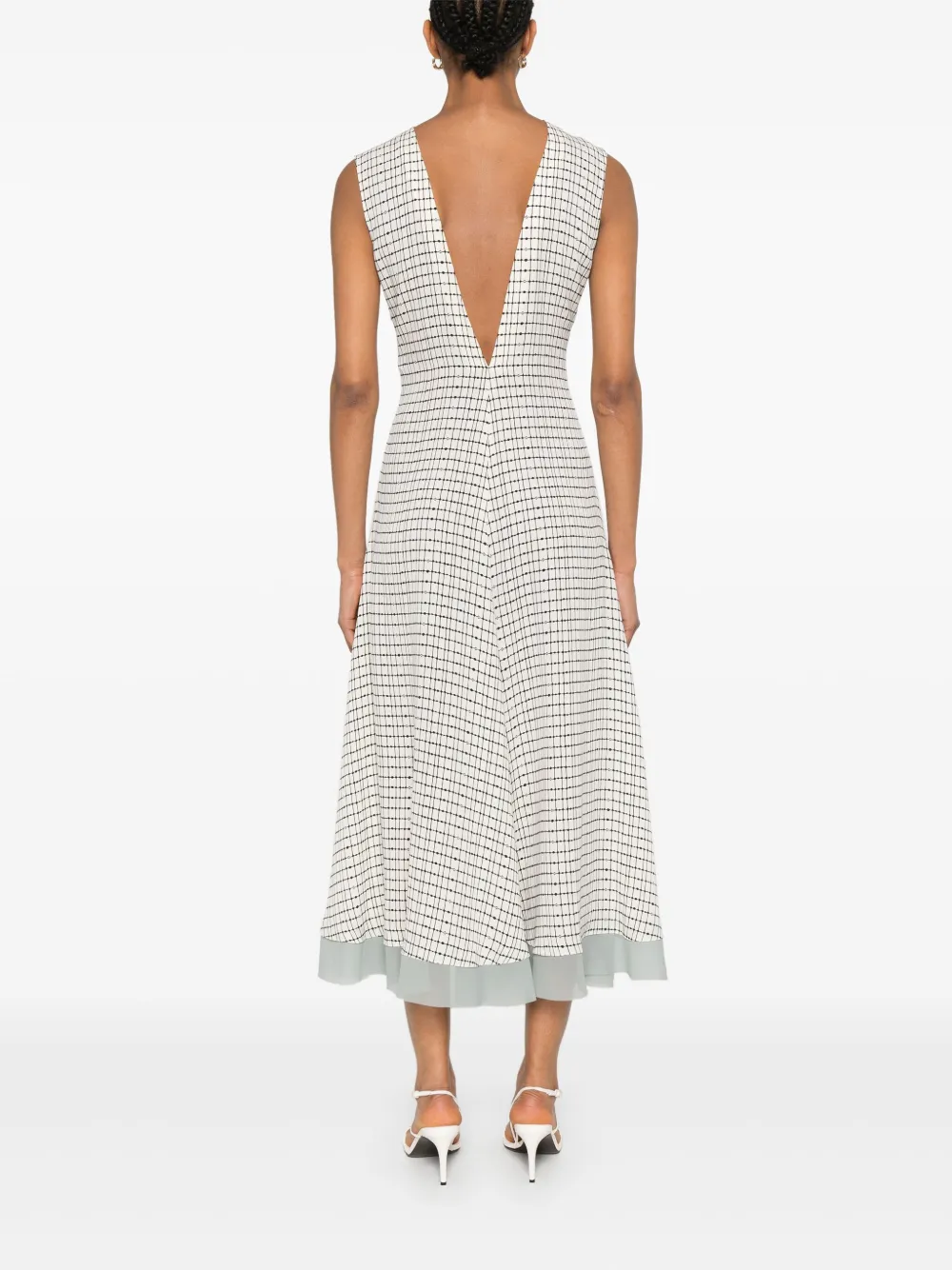 FENDI Zijden midi-jurk Wit