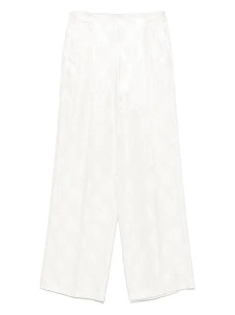 FENDI pantalones acampanados con motivo floral en jacquard