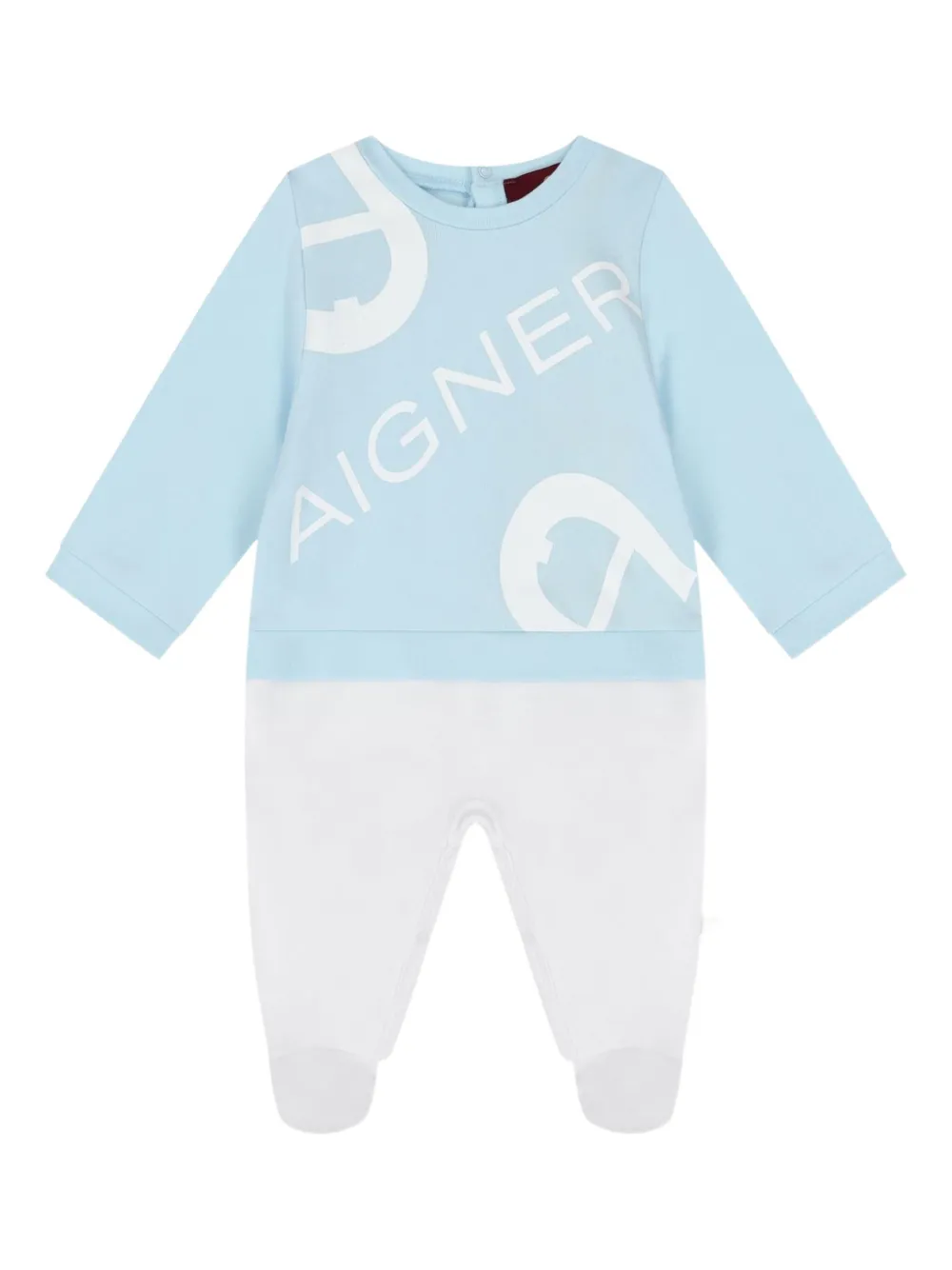 Aigner Kids Romper met logoprint Blauw