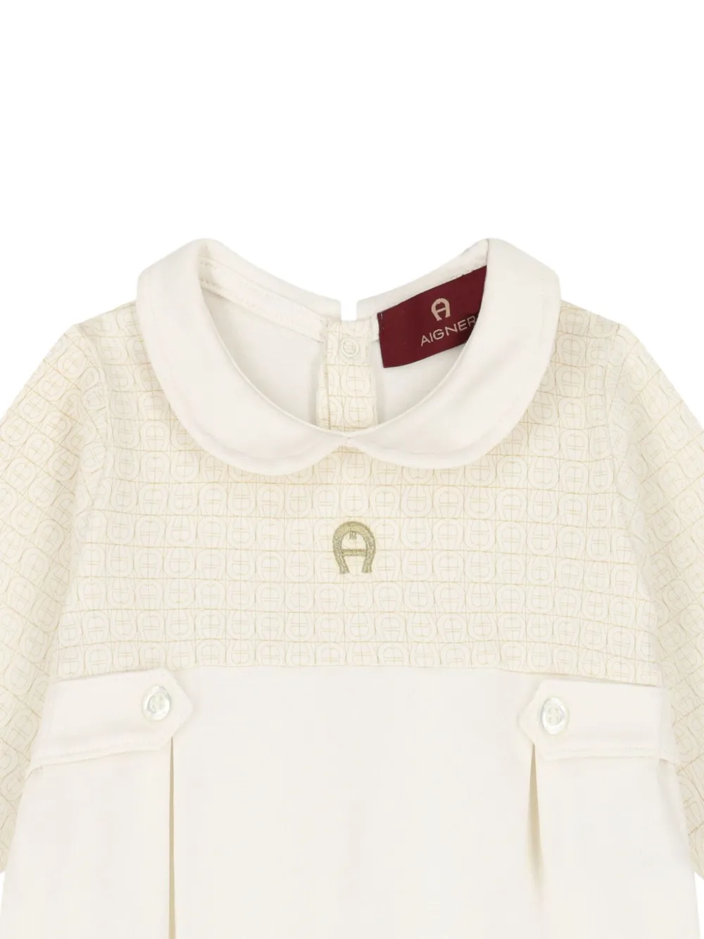 Aigner Kids Romper met piqué voorkant Beige