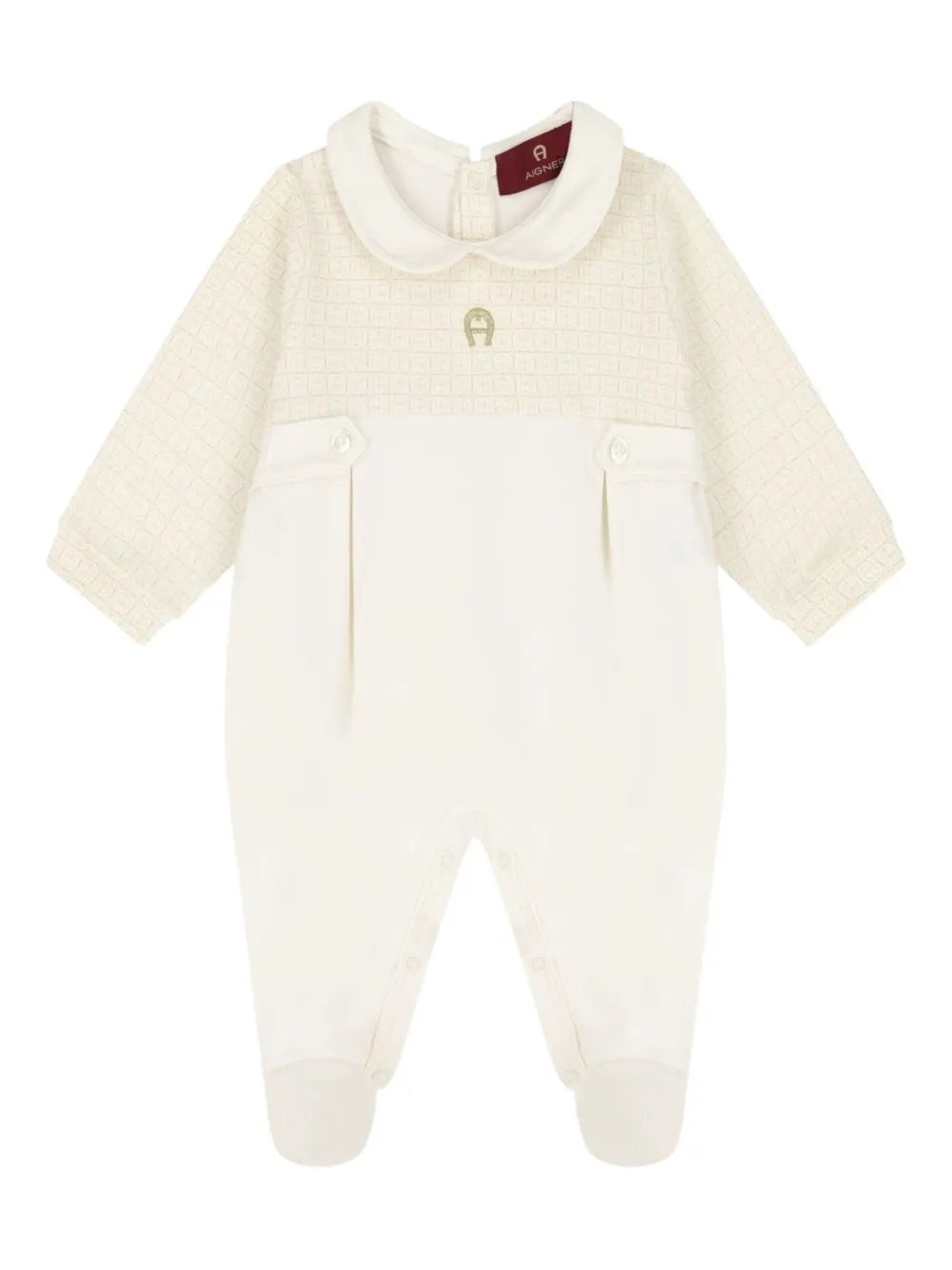 Aigner Kids Romper met piqué voorkant Beige