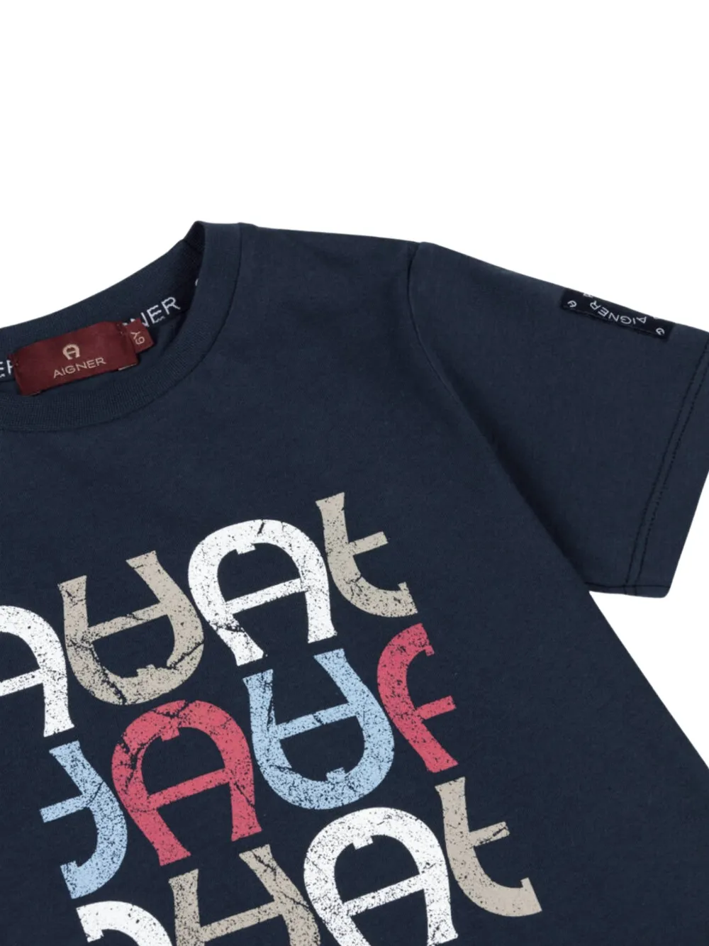 Aigner Kids T-shirt met logoprint] Blauw