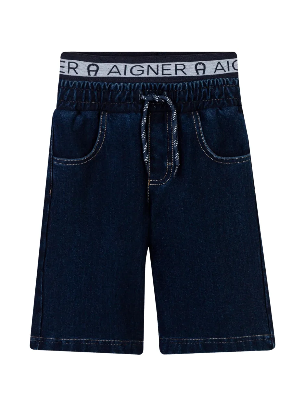 Aigner Kids logo-waistband shorts - Blau
