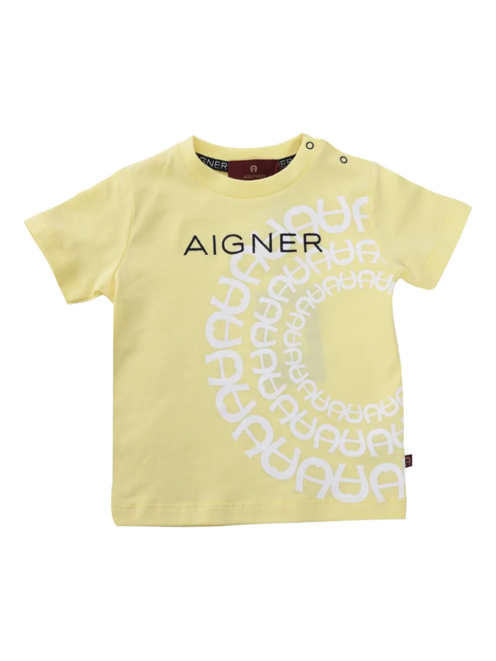 Aigner Kids T-shirt met logoprint Geel