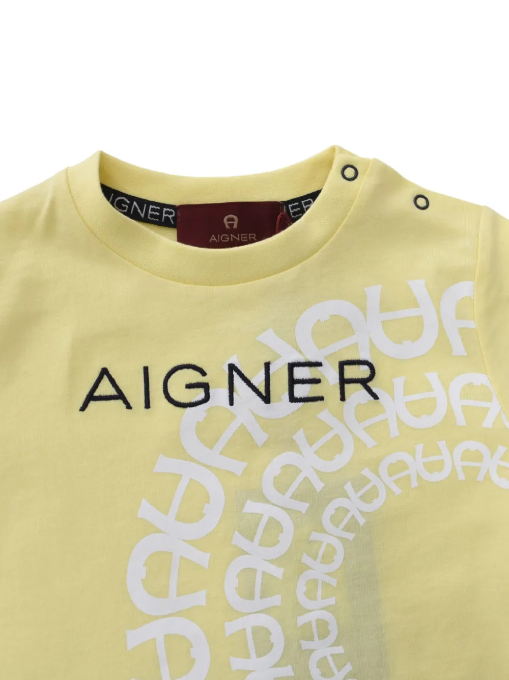 Aigner Kids T-shirt met logoprint Geel
