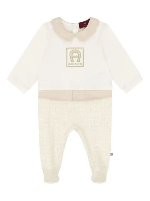 Aigner Kids بدلة أطفال بياقة مطرزة