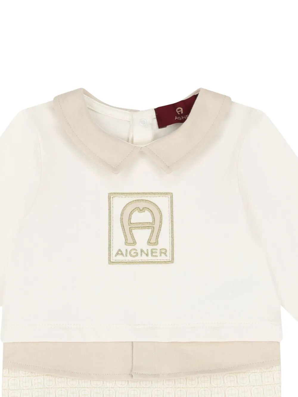 Shop Aigner Contrasting-collar Babygrow
