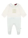 Aigner Kids contrasting-collar babygrow - Blue