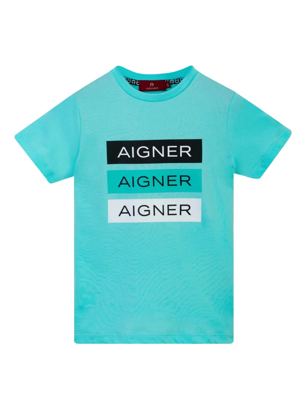 Aigner Kids T-shirt met logo en korte mouwen Blauw
