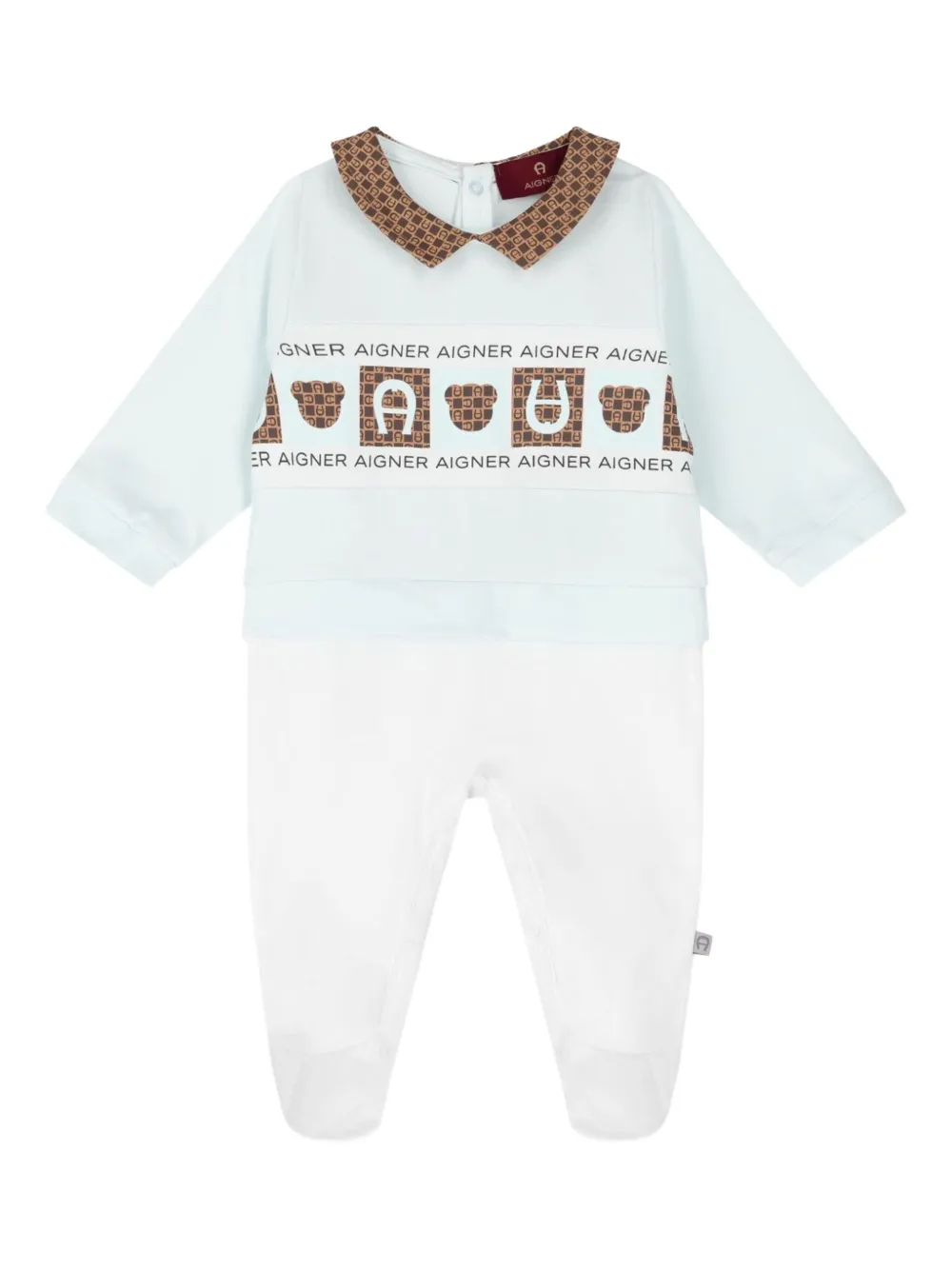 Aigner Kids Playsuit met kraag Blauw
