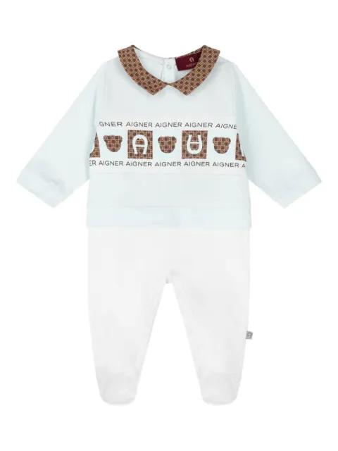 Aigner Kids collar-detail babygrow