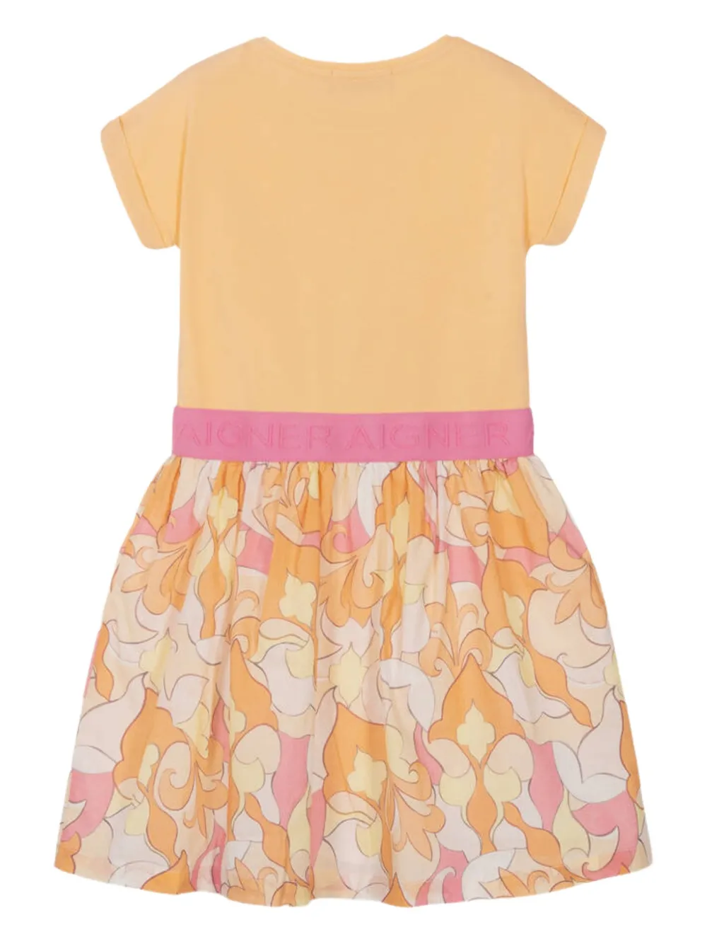 Aigner Kids Jurk met logoprint Oranje