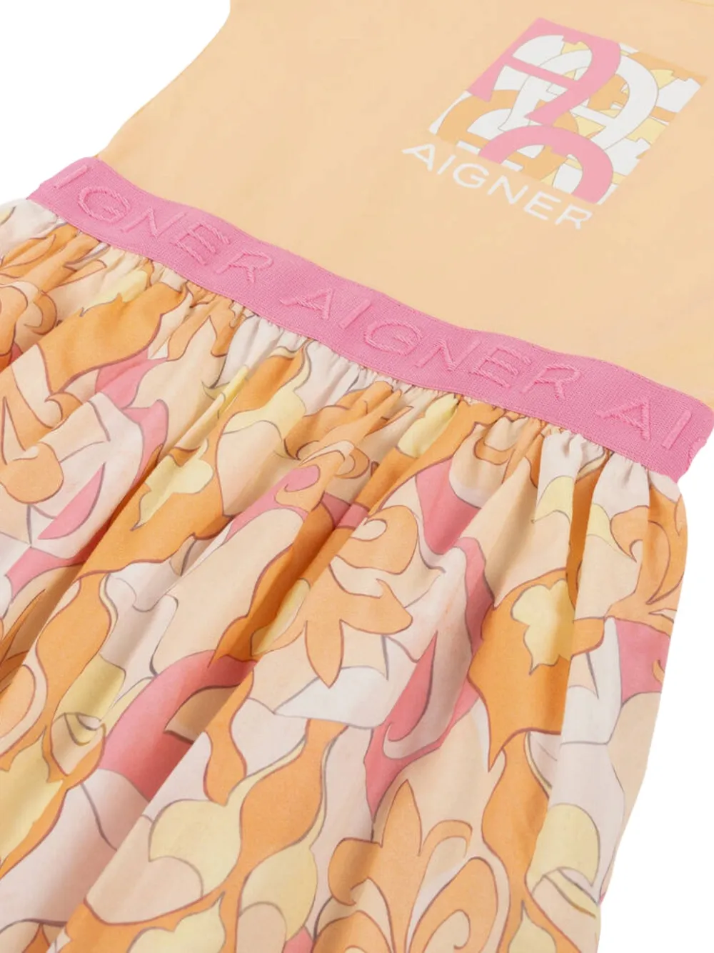Aigner Kids Jurk met logoprint Oranje