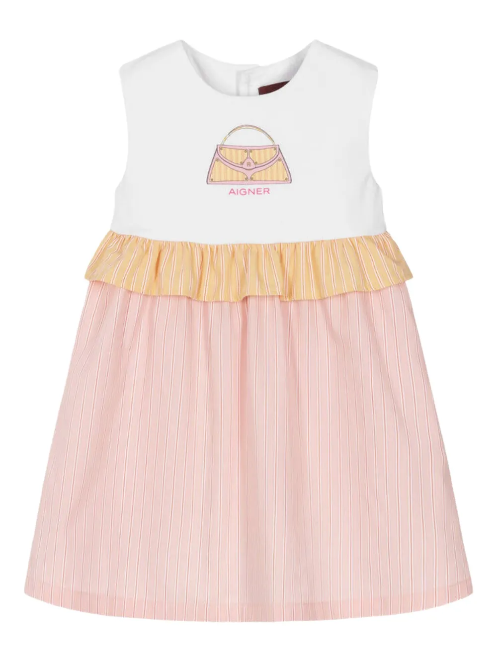 Shop Aigner Ruffled Striped Dress