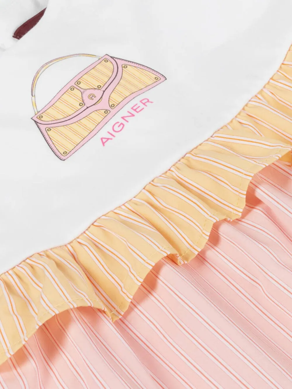 Shop Aigner Ruffled Striped Dress